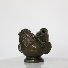Art déco-Fischvase aus Diskometall im Art déco-Stil von Just Andersen, 1930er Jahre, Dänemark