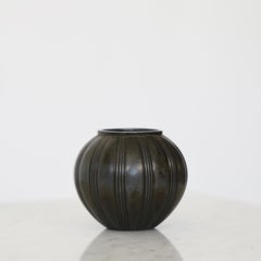 Round Diskometal Vase by Just Andersen, 1930s, Denmark