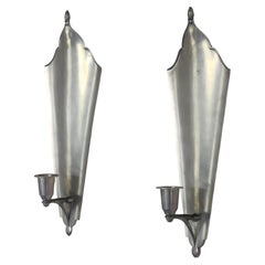Pewter Candle Sconces by Just Andersen, 1920s, Denmark