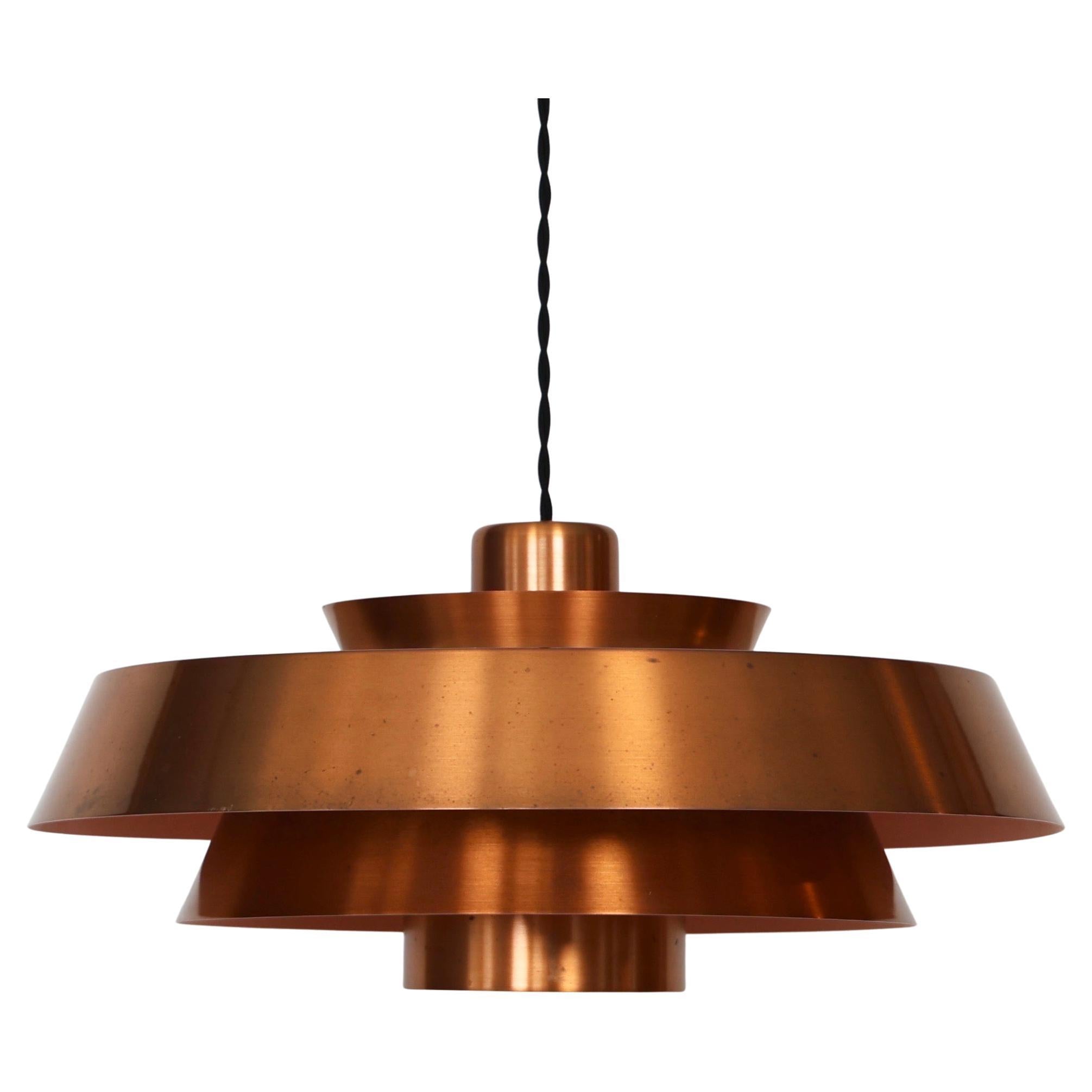 Copper Nova Pendant Light by Jo Hammerborg for Fog & Morup, 1960s, Denmark