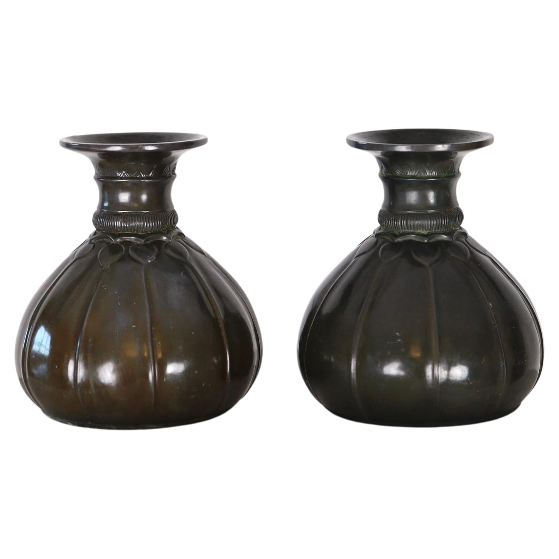 Ensemble de vases art déco par Just Andersen, années 1920, Danemark