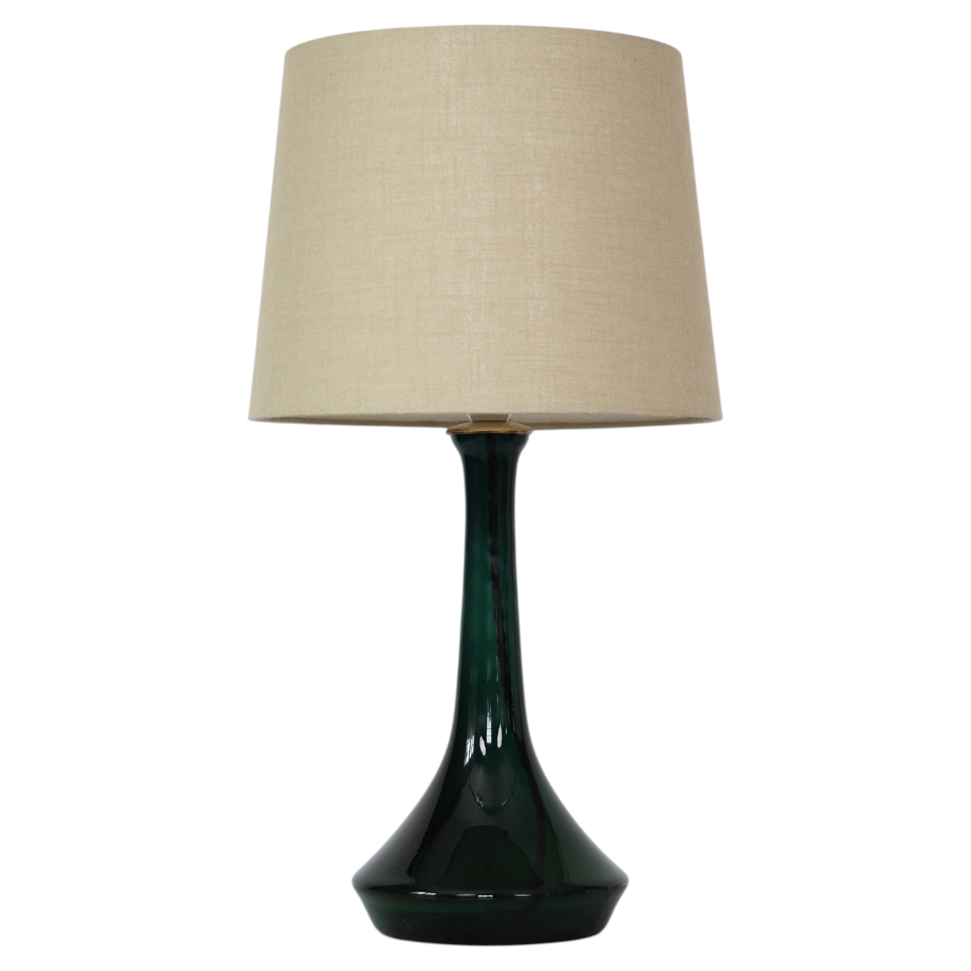Green Glass Desk Lamp by Lisbeth Brams for Fog & Morup, 1960s, Denmark