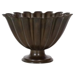 Antique Scalloped Pedestal Bowl by Just Andersen 1920s, Denmark