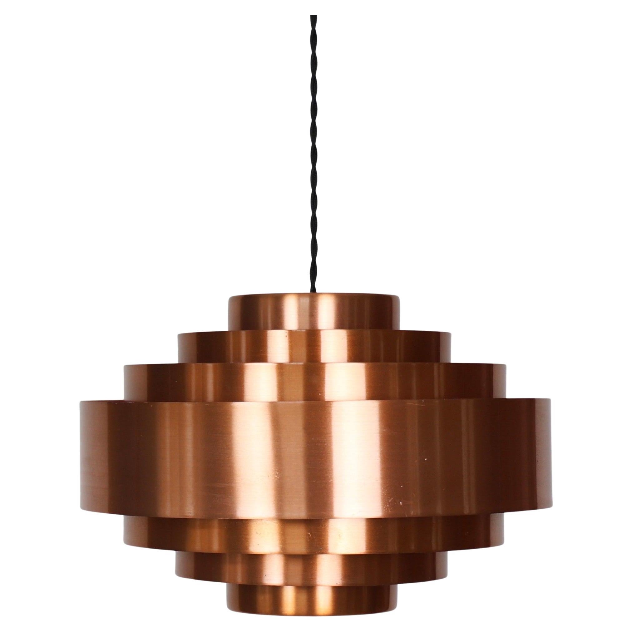 Lampada a sospensione in rame di Jo Hammerborg per Fog and Morup, 1960, Danimarca