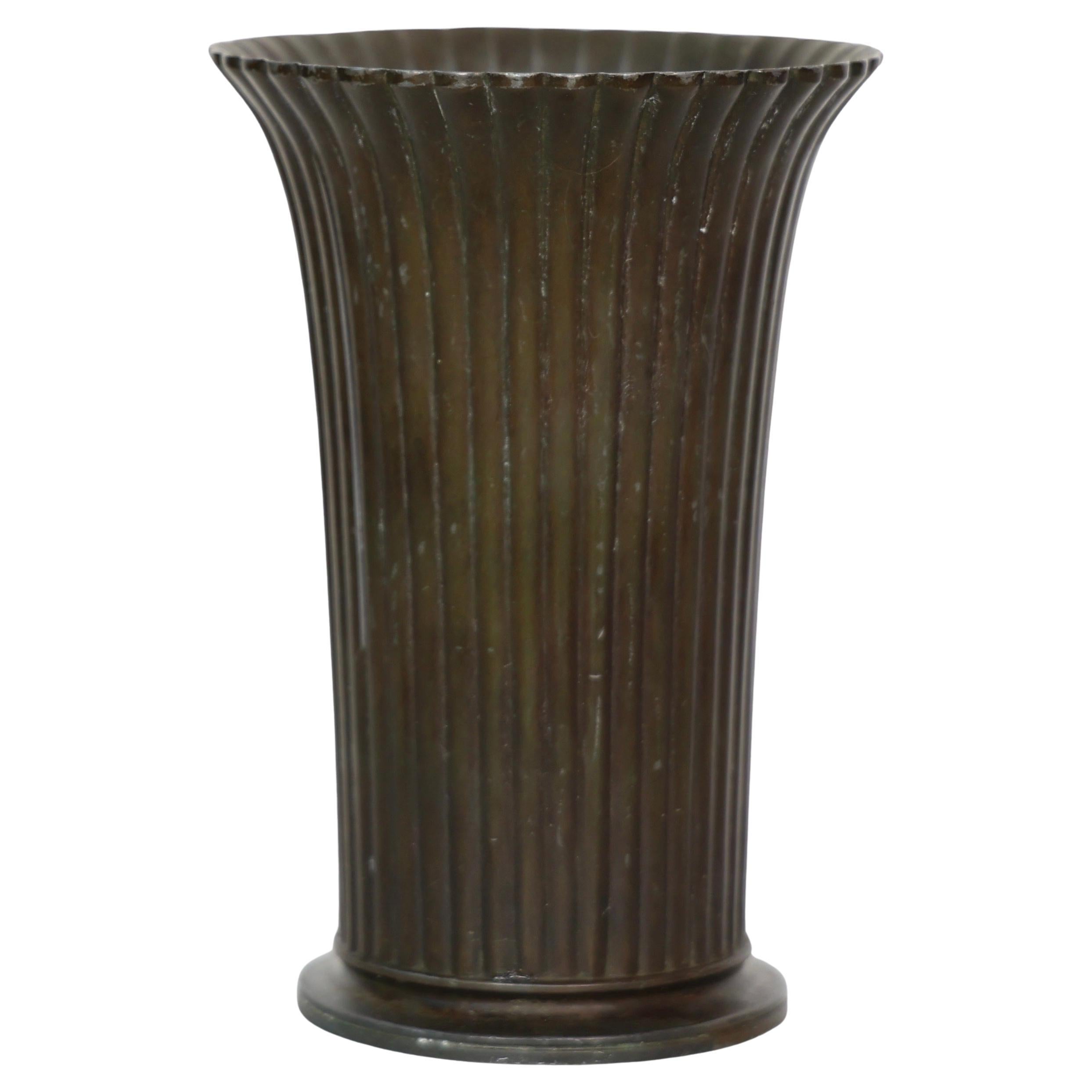 Art Deco Diskometal Vase by Just Andersen, 1940s, Denmark For Sale