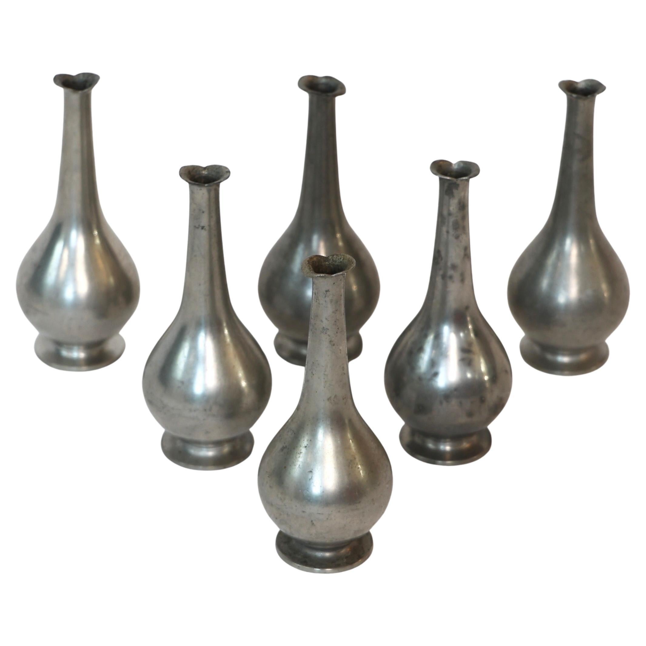 Collection of Pewter Vases by Just Andersen, 1920s, Denmark For Sale