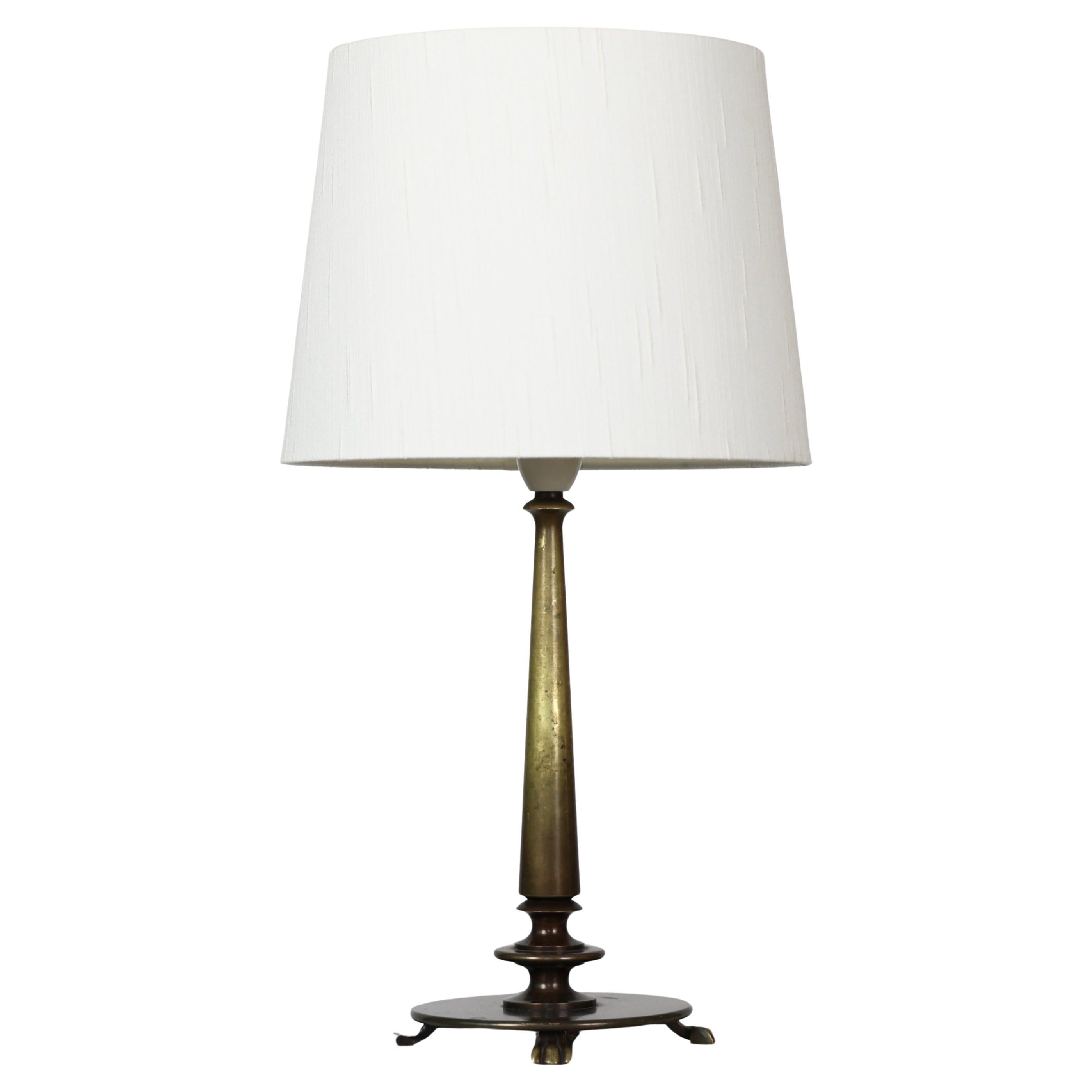Danish Art Deco Bronze Lamp, 1930s, Denmark For Sale