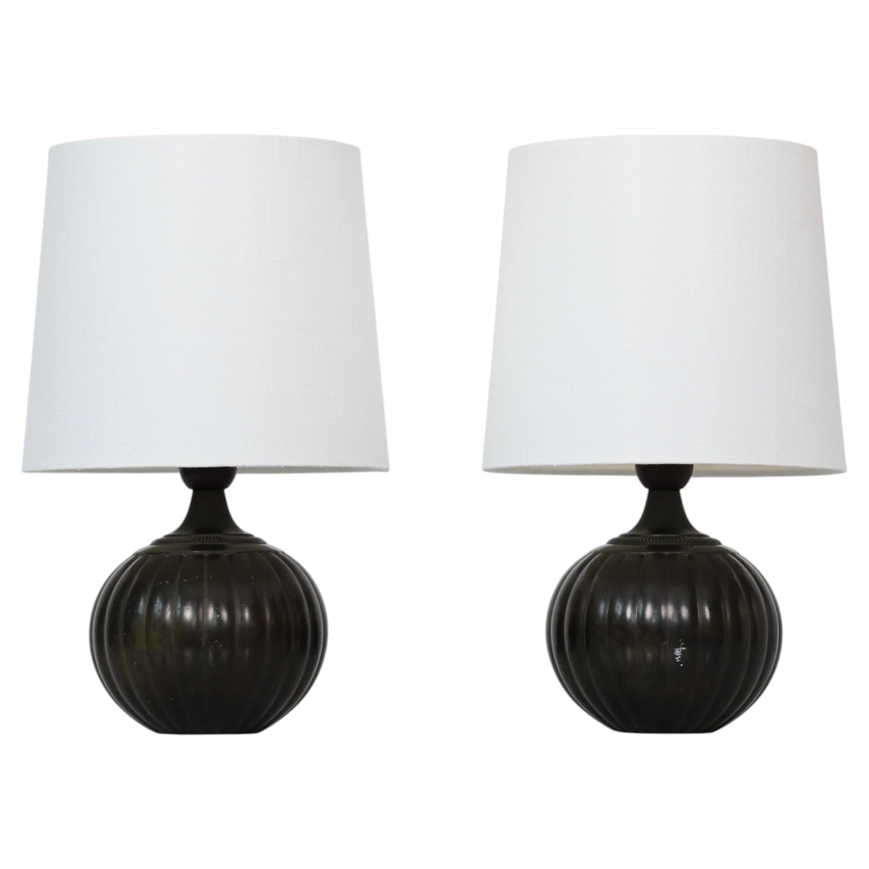 Set of Round Table Lamps by Just Andersen, 1930s, Denmark
