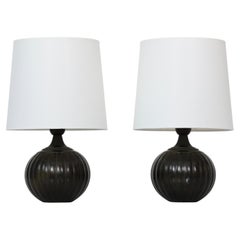 Set di lampade da tavolo rotonde di Just Andersen, anni '30, Danimarca