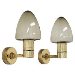 Ensemble d'appliques en laiton V220 par Hans-Agne Jakobsson, années 1960, Suède