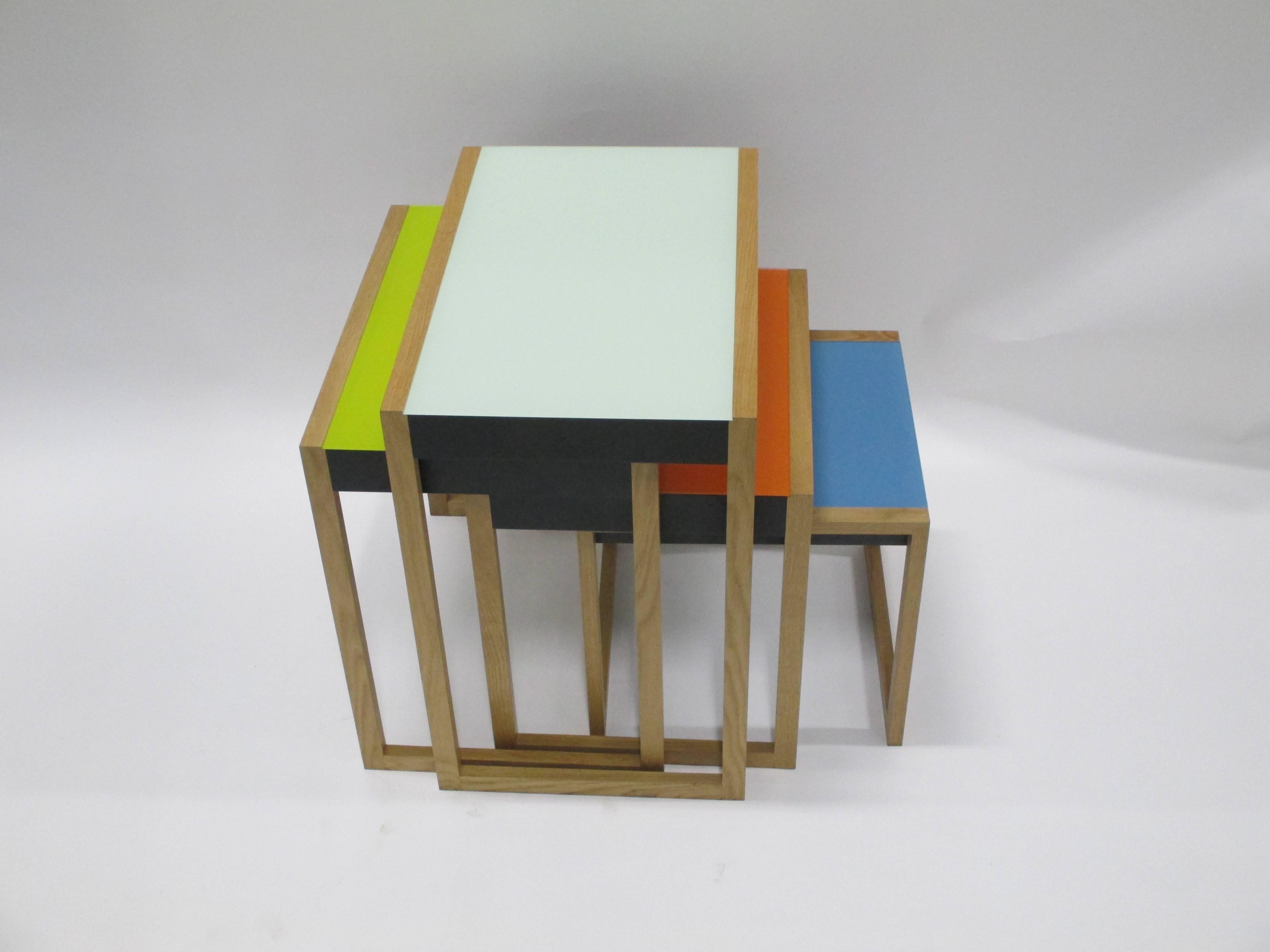 Four Stacking Side Tables by Josef Albers In Good Condition In West Palm Beach, FL