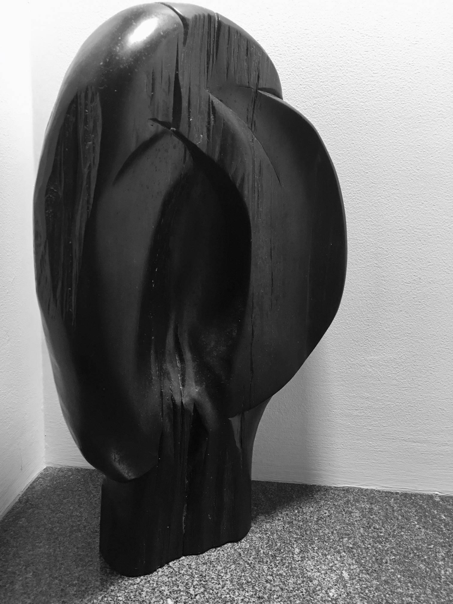 Important large (18 1/2 by 11 1/2 w) carved ebony wood sculpture by Alexandre Noll. Provenance - Delarenzo  (Galarie 1950)