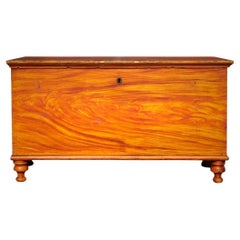 Grain bemalte Deckentruhe Pennsylvania um 1830