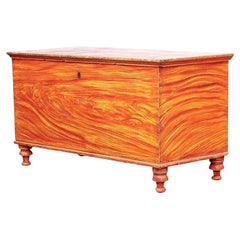 Grain Painted Blanket Chest, Poplar Wood, Pennsylvania, Circa 1830