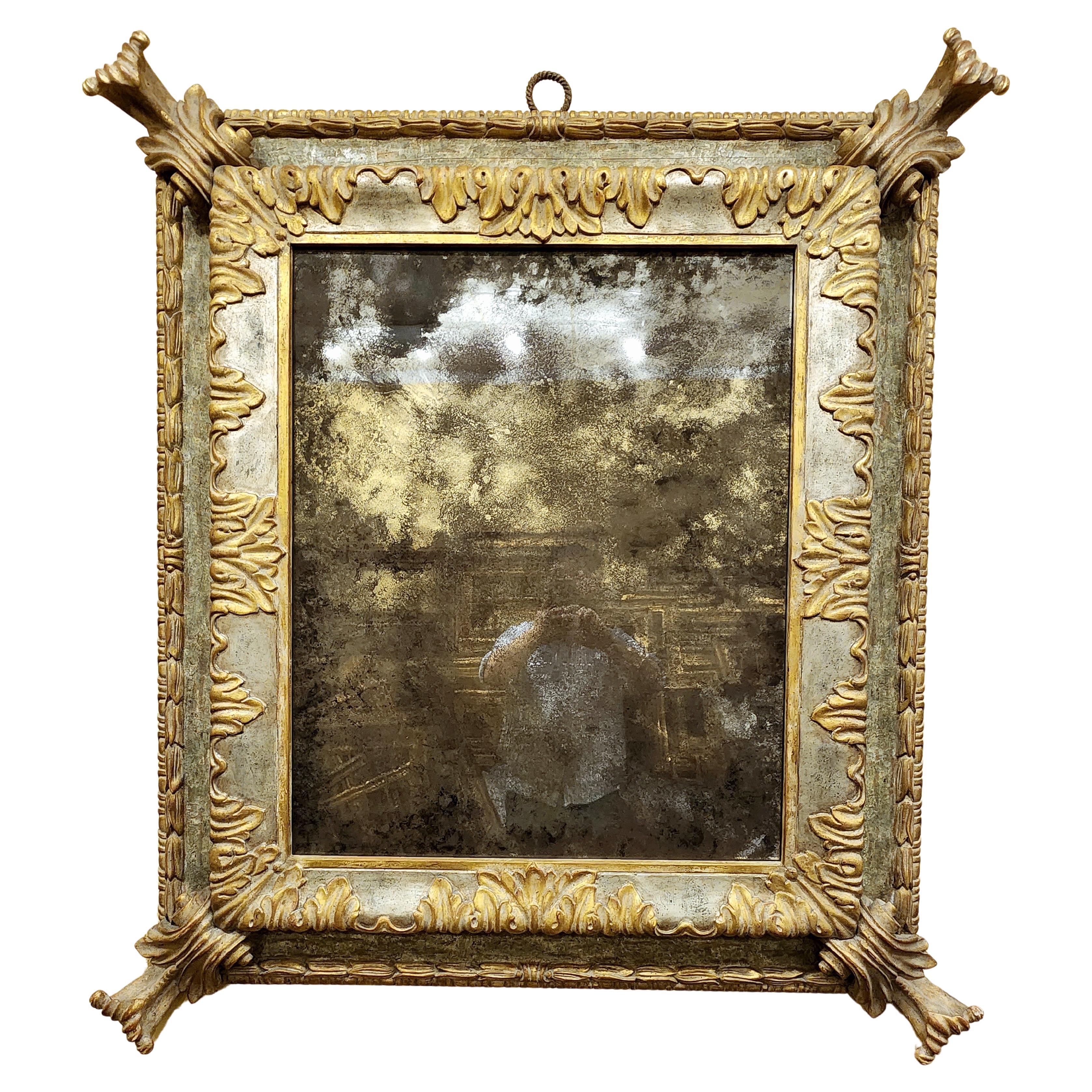 Large Baroque Style Hand Carved And Gilded Mirror For Sale