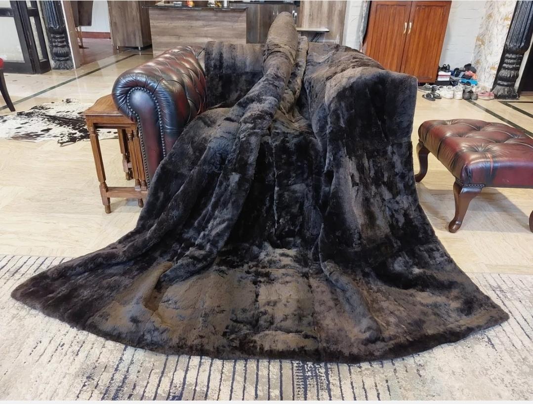 Coperta King Size in castoro naturale in vendita 1