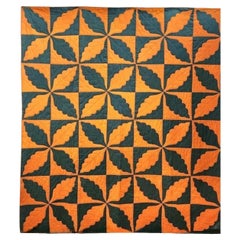 Used New England Quilt Oak Leaf Pattern Circa 1900