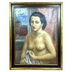 Female Nude Oil on Canvas Baltimore Mid Century Jacob Glushakow