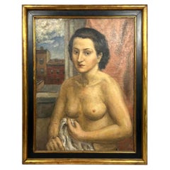 Jacob Glushakow Oil on Canvas Baltimore Mid Century Female Figure