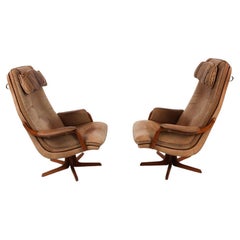 1970s Mid-Century Modern Swivel Chairs by Berg Furniture, Denmark