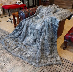 Natural Spanish Blue Goat Fur King Size Blanket