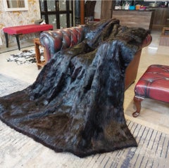Real Natural Nutria Beaver Fur King Size Blanket