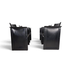 Arrben Solaria leather dining chairs, set of 4 by Tito Agnoli, 1970