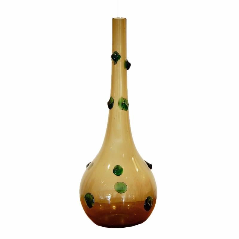 Large Empoli Glass Vase For Sale