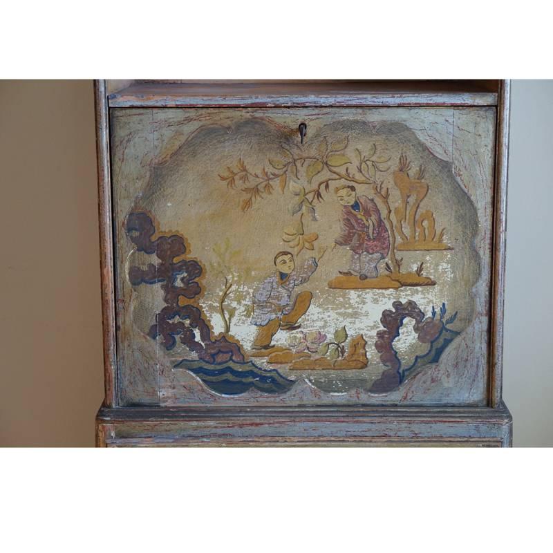 English Chinoiserie Secretary In Fair Condition For Sale In Los Angeles, CA
