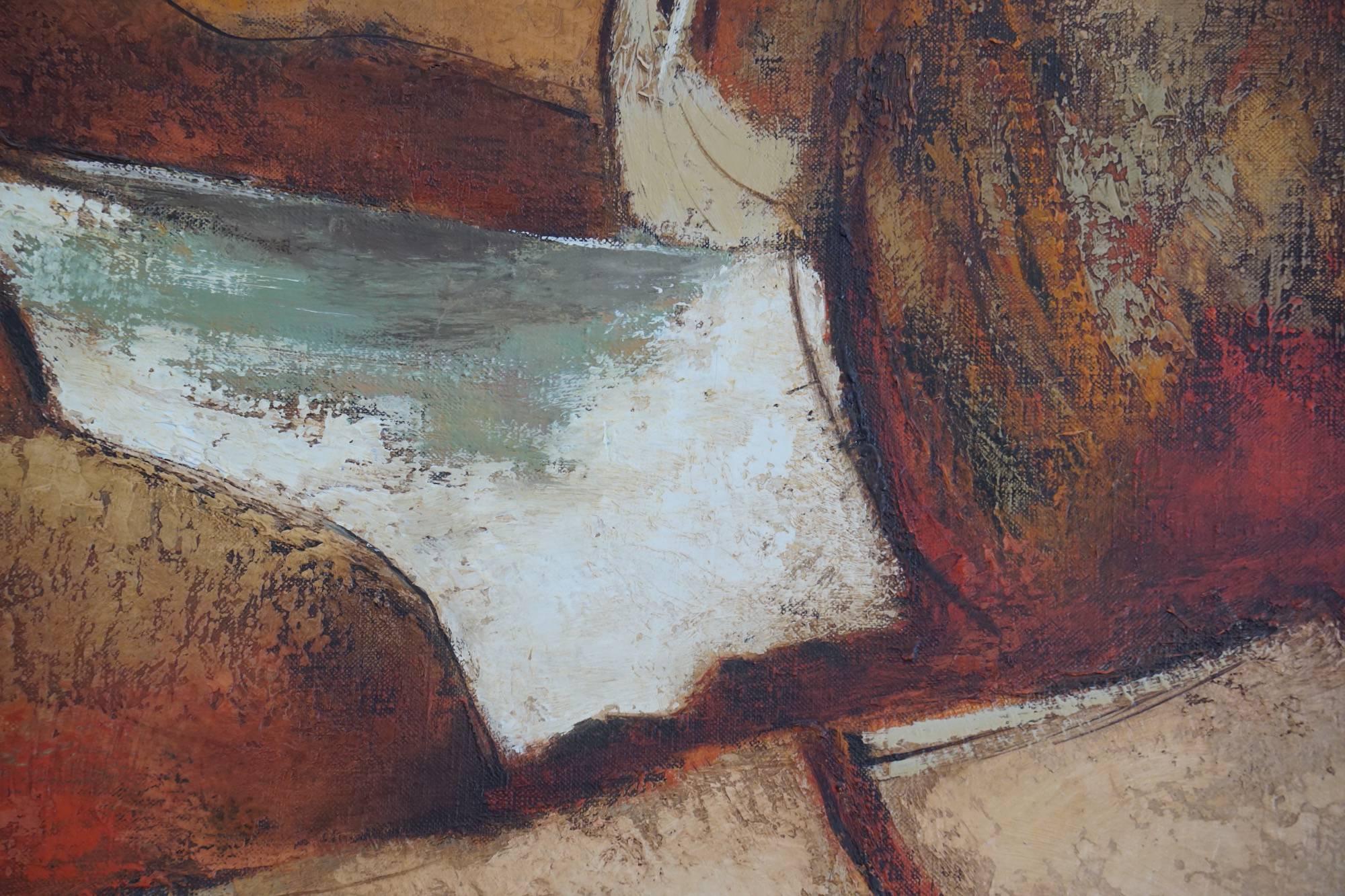 Mid-Century Modern 1960s Oil Painting by Darwin Musselman For Sale