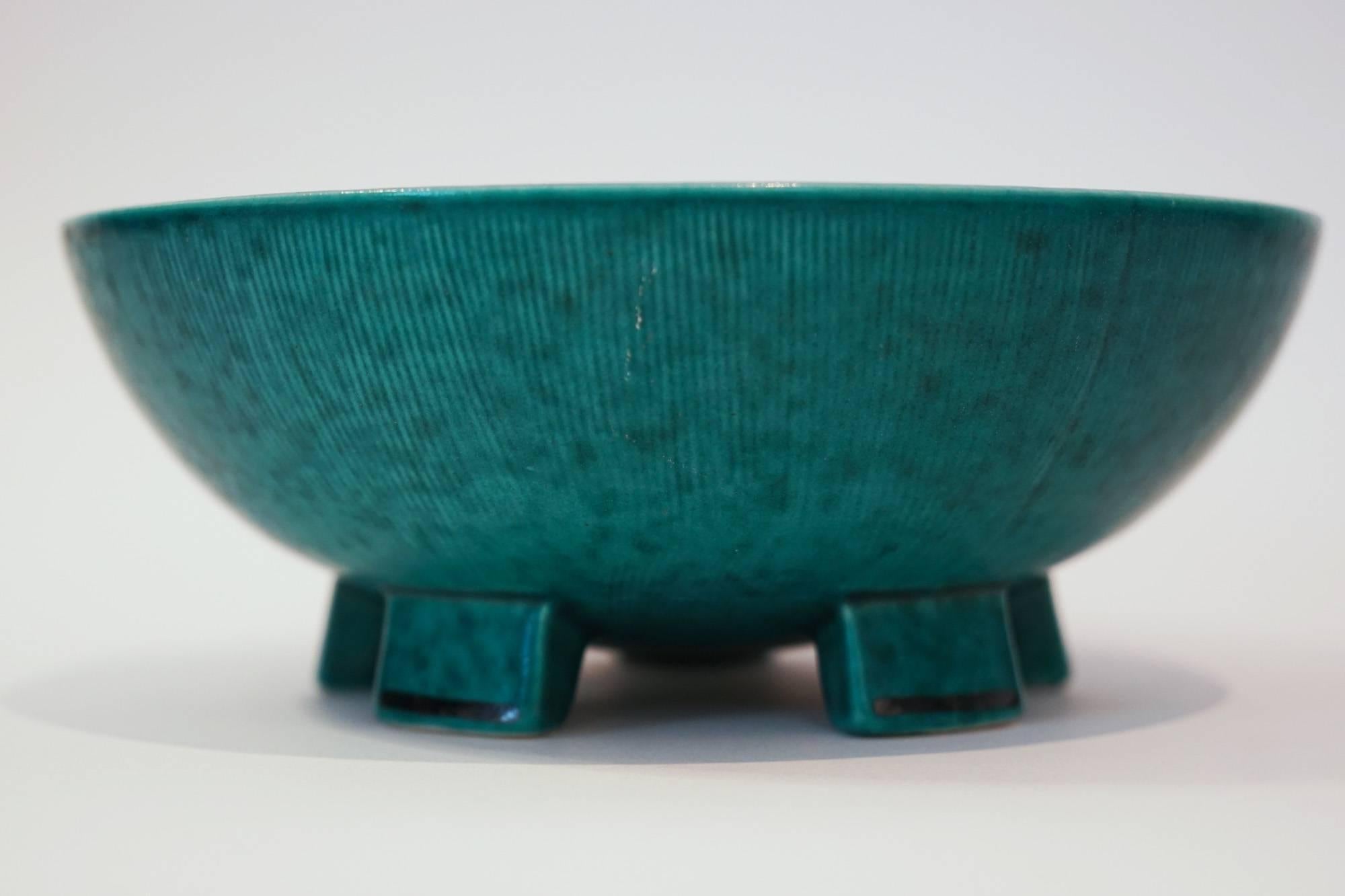 Art Deco Gustavsberg Argenta Footed Bowl