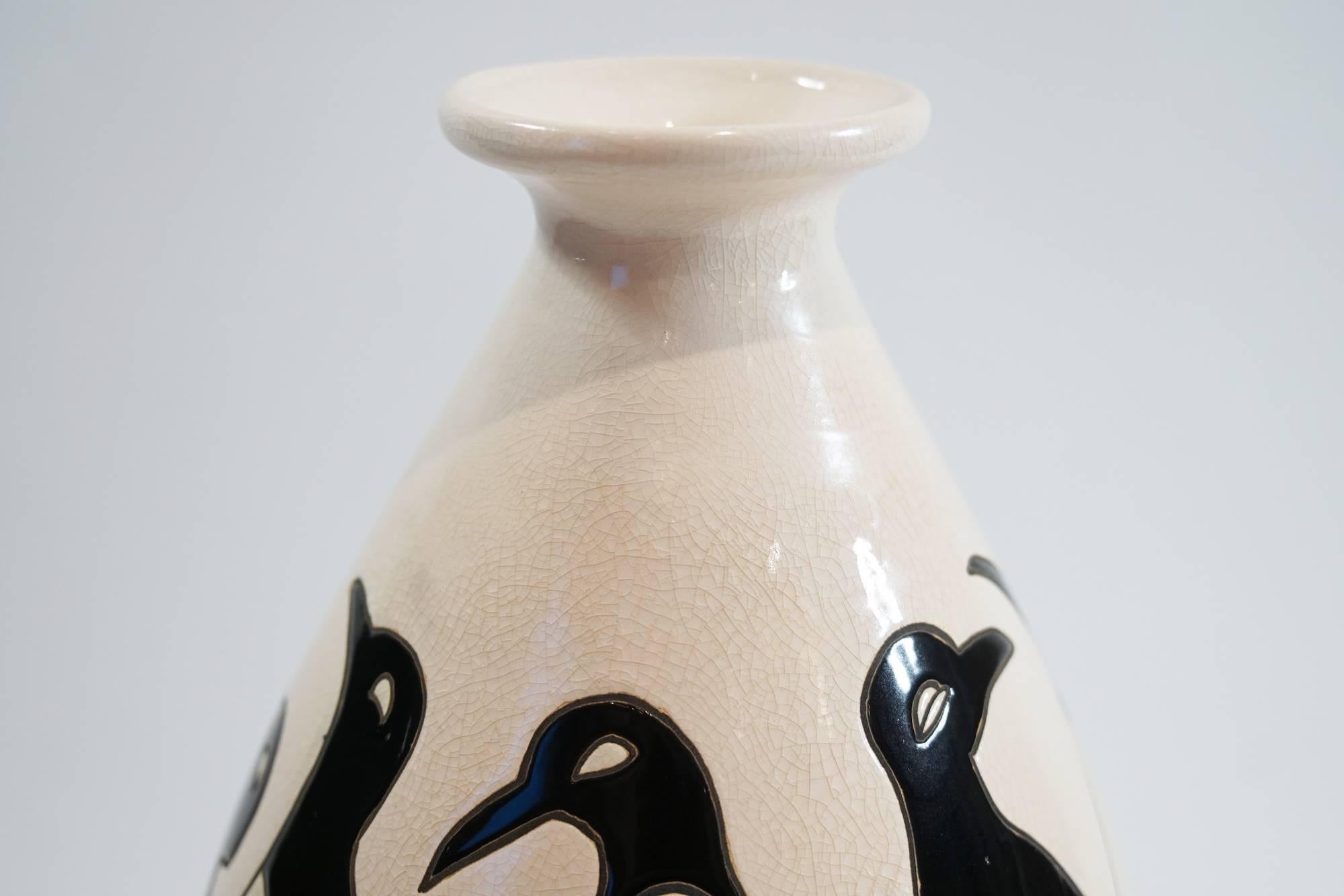 Rare Boch Freres La Louviere Vase Charles Catteau In Excellent Condition In Los Angeles, CA