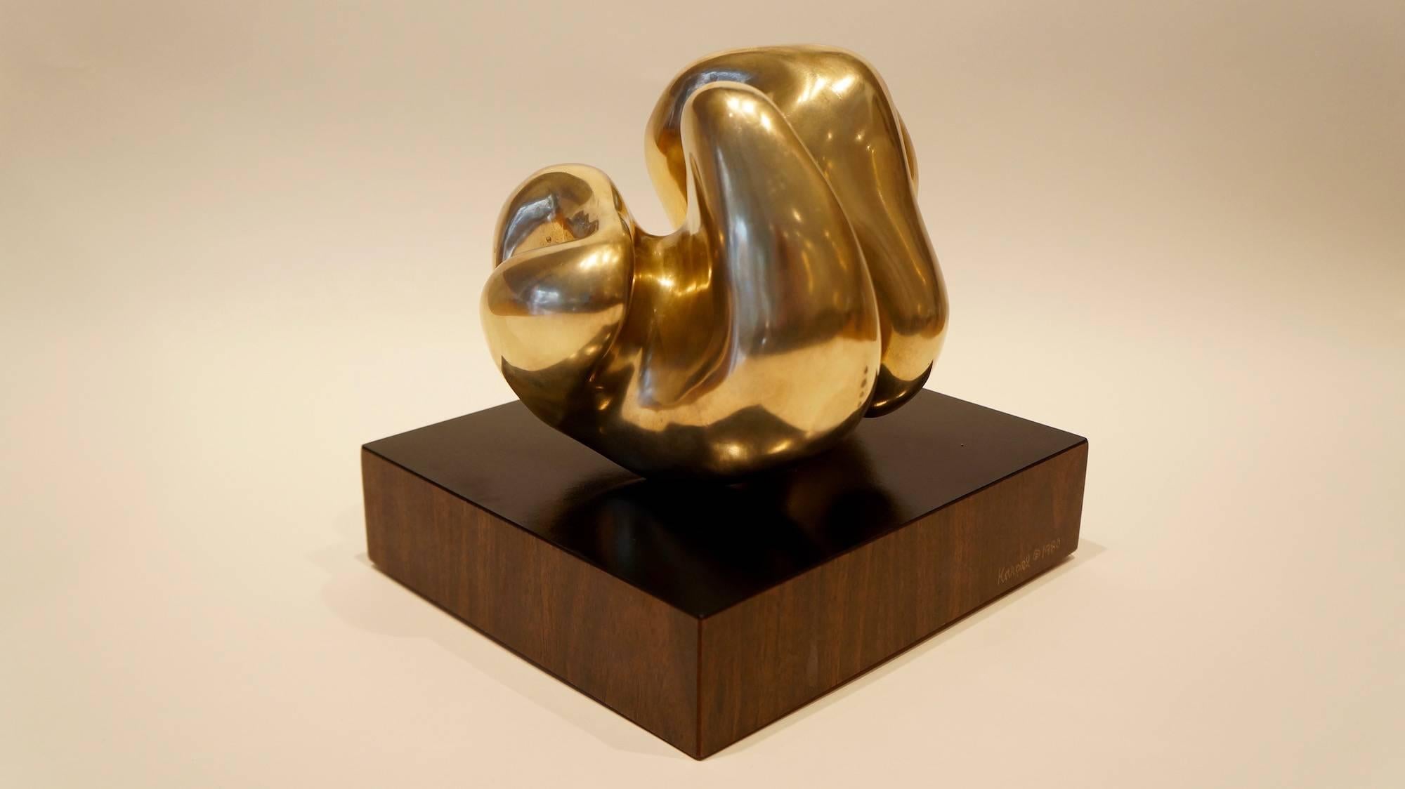 American Bronze Abstract Sculpture by Eli Karpel