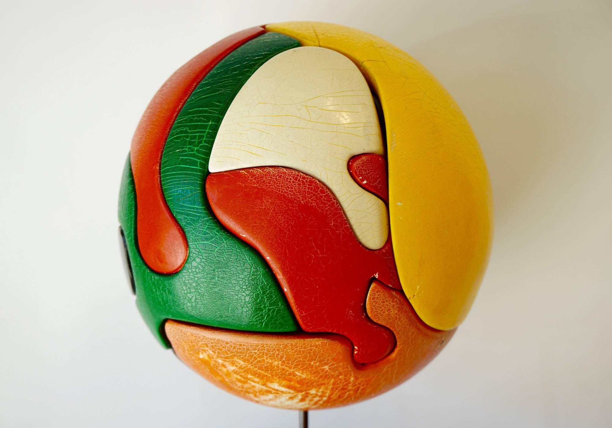 Mid-Century sculpture puzzle ball. Dartmouth College, 1968.