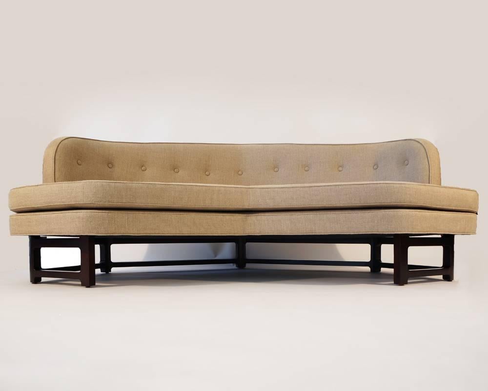 Edward Wormley for dunbar sofa #6329, circa 1965 Janus Collection. Fully restored and reupholstered in a beige open weave linen.

In 1957 he exploded back under a renewed commitment to Dunbar, launching the 