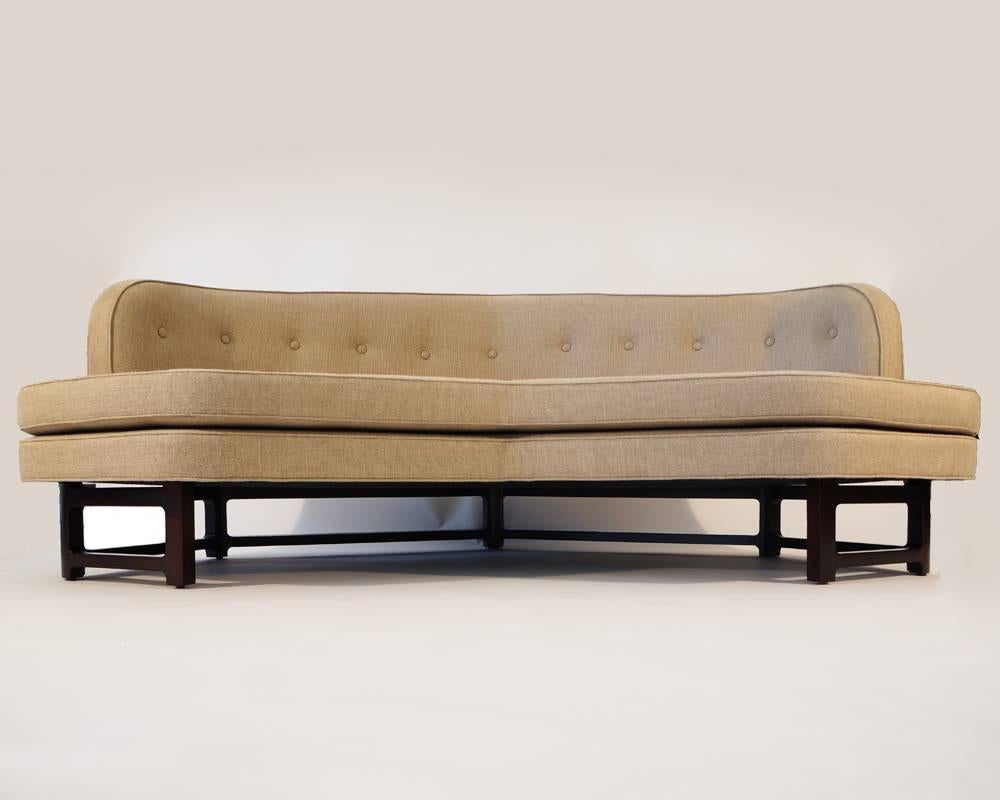 Edward Wormley for dunbar sofa #6329, circa 1965 Janus Collection. Fully restored and reupholstered in a beige open weave linen.

In 1957 he exploded back under a renewed commitment to Dunbar, launching the 