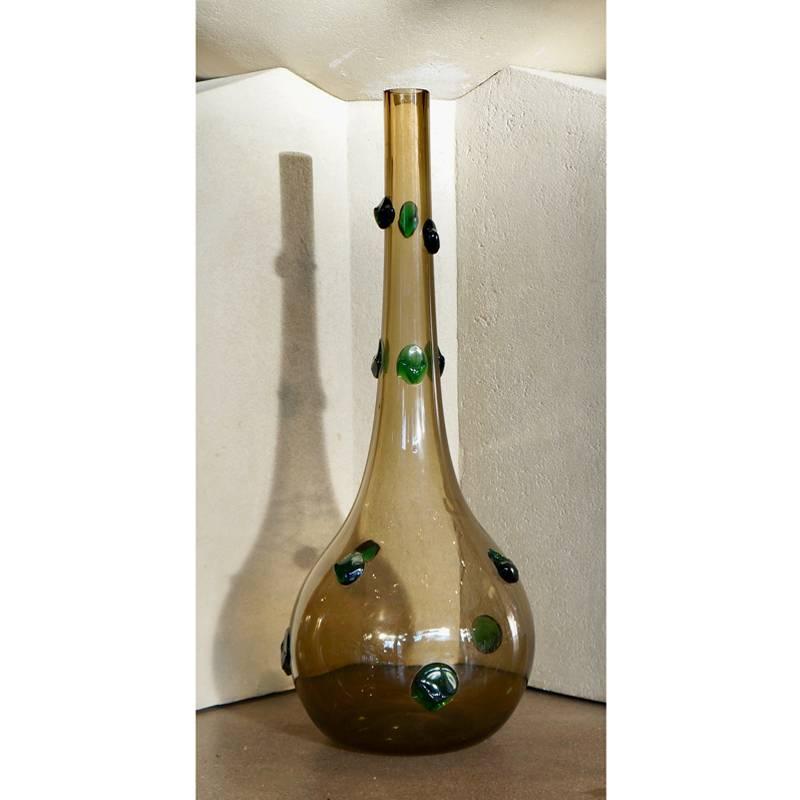 Mid-Century Modern Large Empoli Glass Vase For Sale