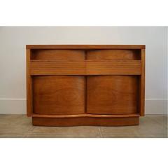 Teak Bow Front Cabinet