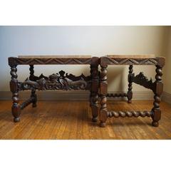 Pair of 19th Century Jacobean End Tables