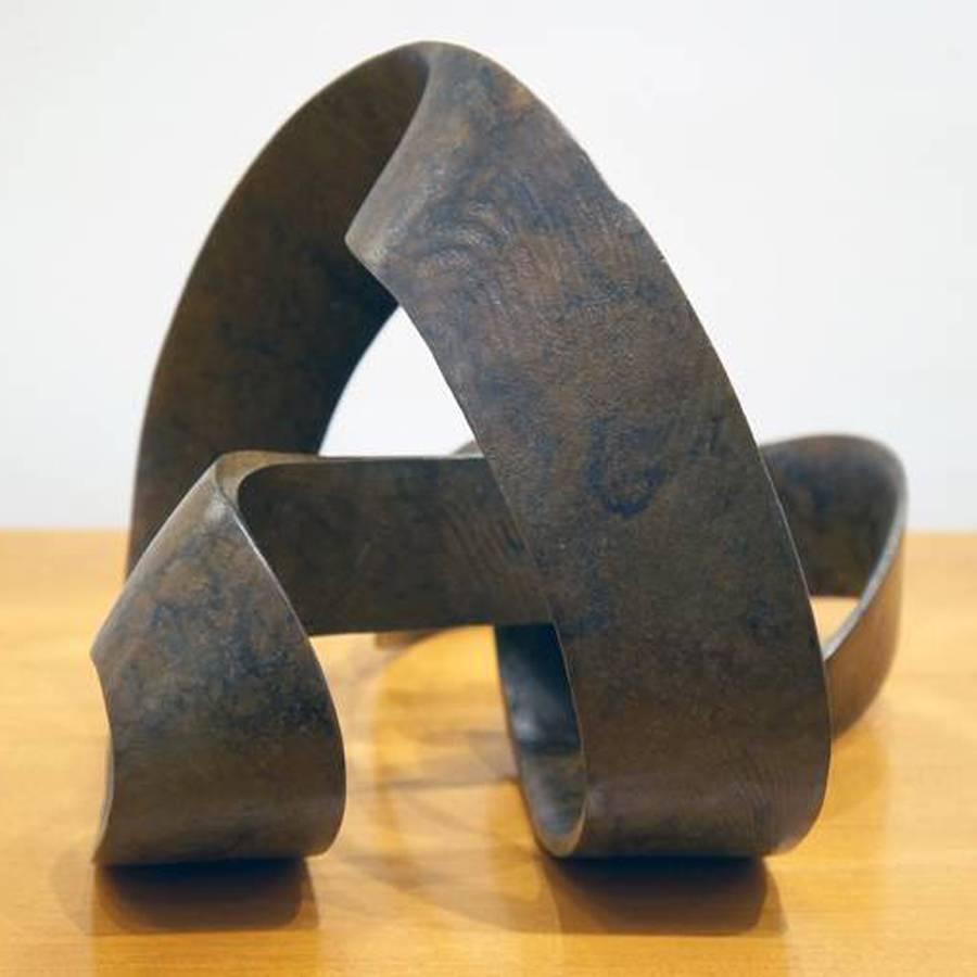 Mid-Century Modern Two-Cut Bronze Sculpture For Sale