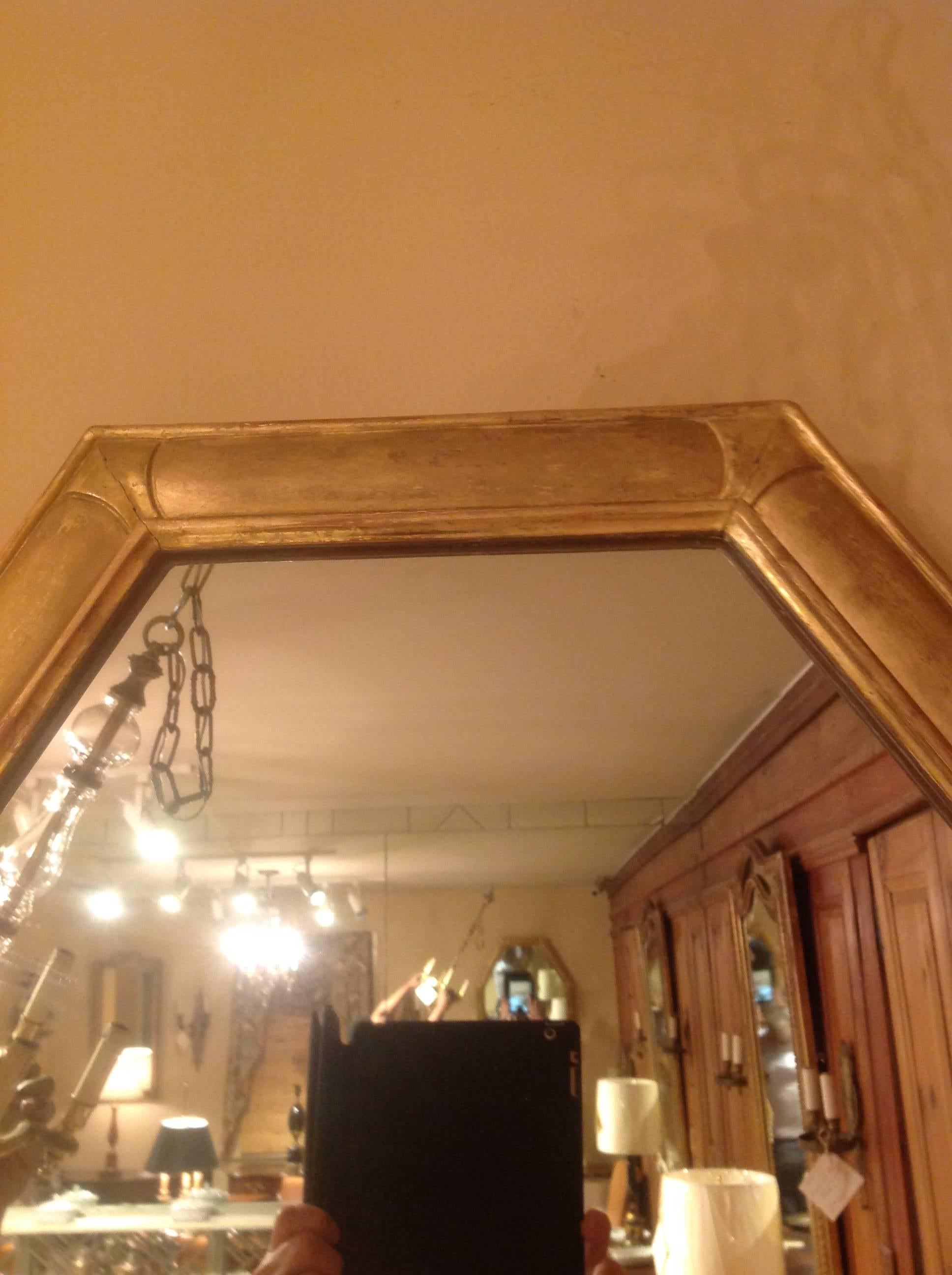 French Art Deco Gilt Mirror For Sale