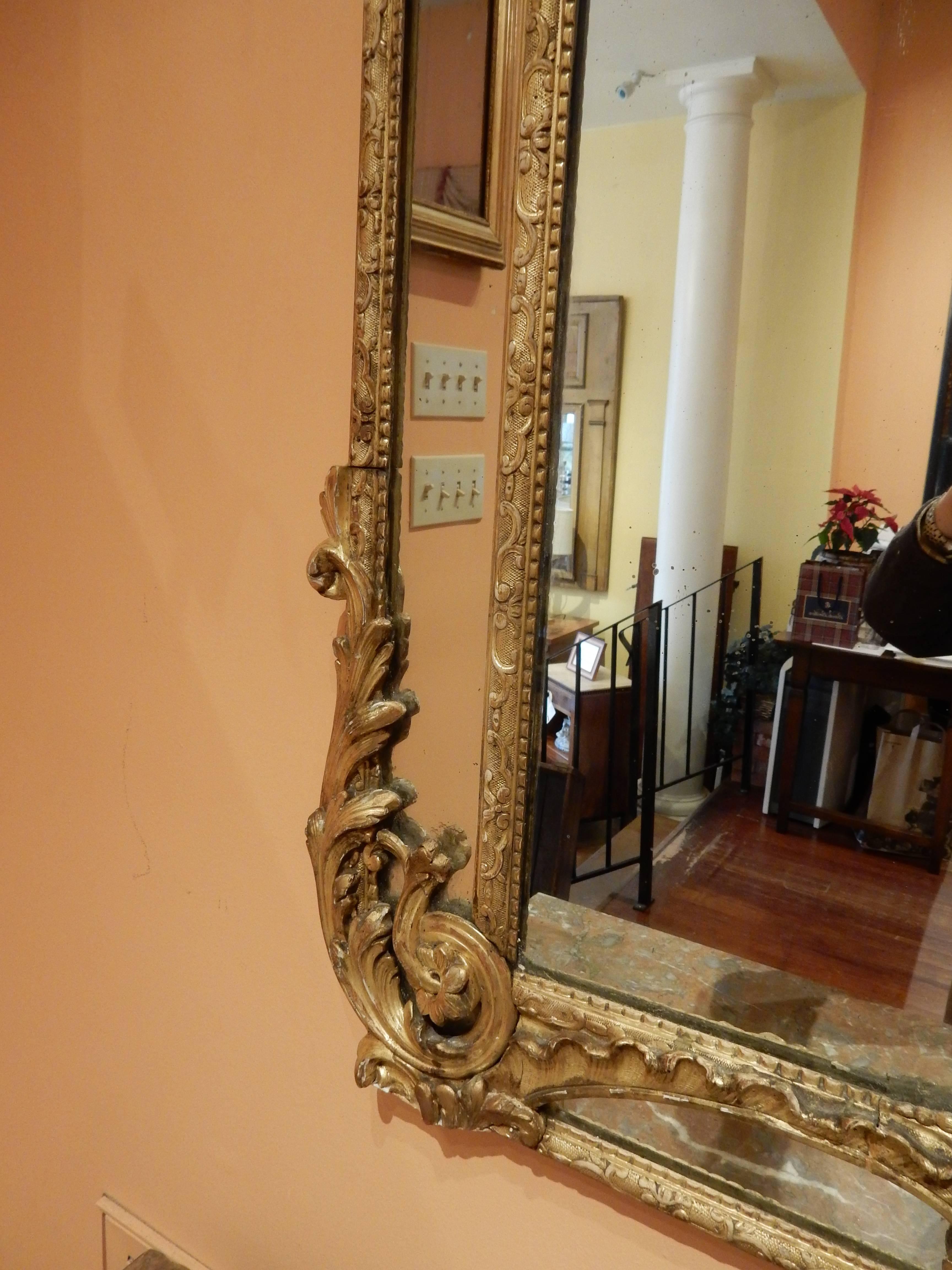 Louis XVI Gold Gilt Mirror For Sale 2