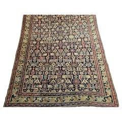 Antique Karabagh Gallery Rug, Hand-Knotted Wool, Geometric, 1880s