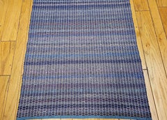 Antique American Amish Rag Runner, Handwoven Folk Art Rug, Stripe Pattern, 17ft