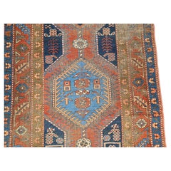 Antique Heriz Serapi Runner, Handwoven Wool, Persian Design, 1900s