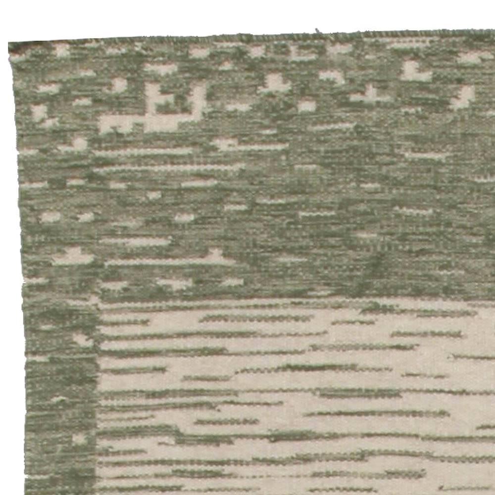 Wool flat weave rug. Measure: 12'3'' × 9'1''.