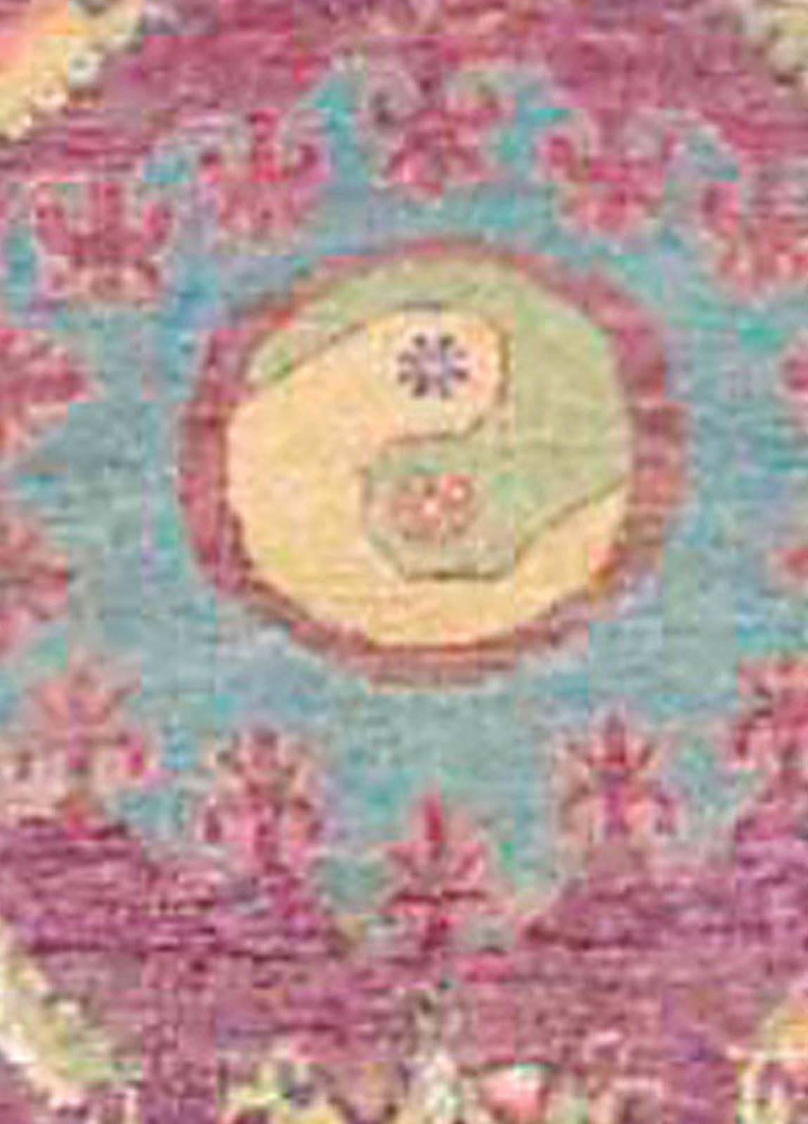 Tapis Vintage en soie de Samarkand 'Khotan' unique en son genre
Taille : 5'0