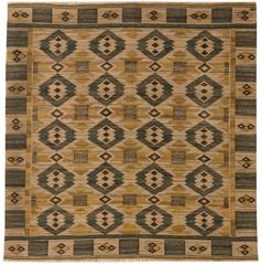 Swedish Tapestry Weave Rug by Marta-Mass Fjetterström 'Gront Pa linne'