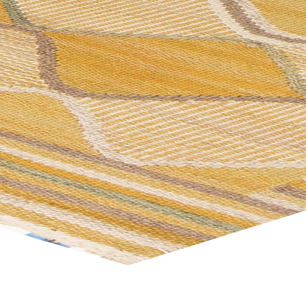 Mid-Century Modern Vintage Swedish Flat-Weave 'Spattangul' Rug by Marta Maas-Fjetterström