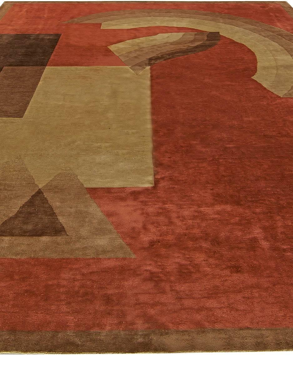 Wool Vintage Chinese Deco Carpet